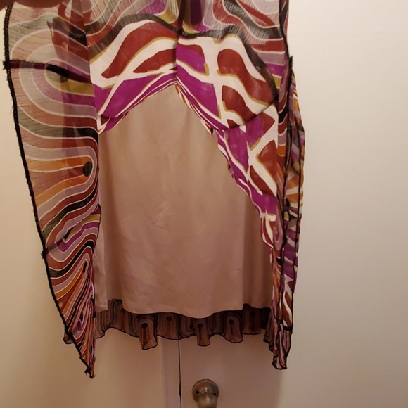 Purple multi colored pleated skirt - Picture 2 of 4